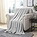 Simple&Opulence Gray Throw Blanket for Couch-Super Soft Fluffy Blankets for Women 50x70 Inches Cozy Lightweight Fleece Blanket for Home Decor