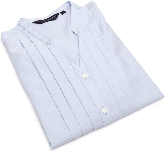 Amazon ブリックハウス シャツ 五分袖 形態安定 ヘンリーネック レディース ウィメンズ Bl0100db30x 10 L ブルー シャツ ブラウス 通販