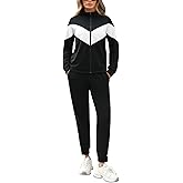 Marvmys Women's Tracksuit Set 2 Piece Sweatsuit Outfits Long Sleeve Zip Up Lounge Jogger Set with Pocket