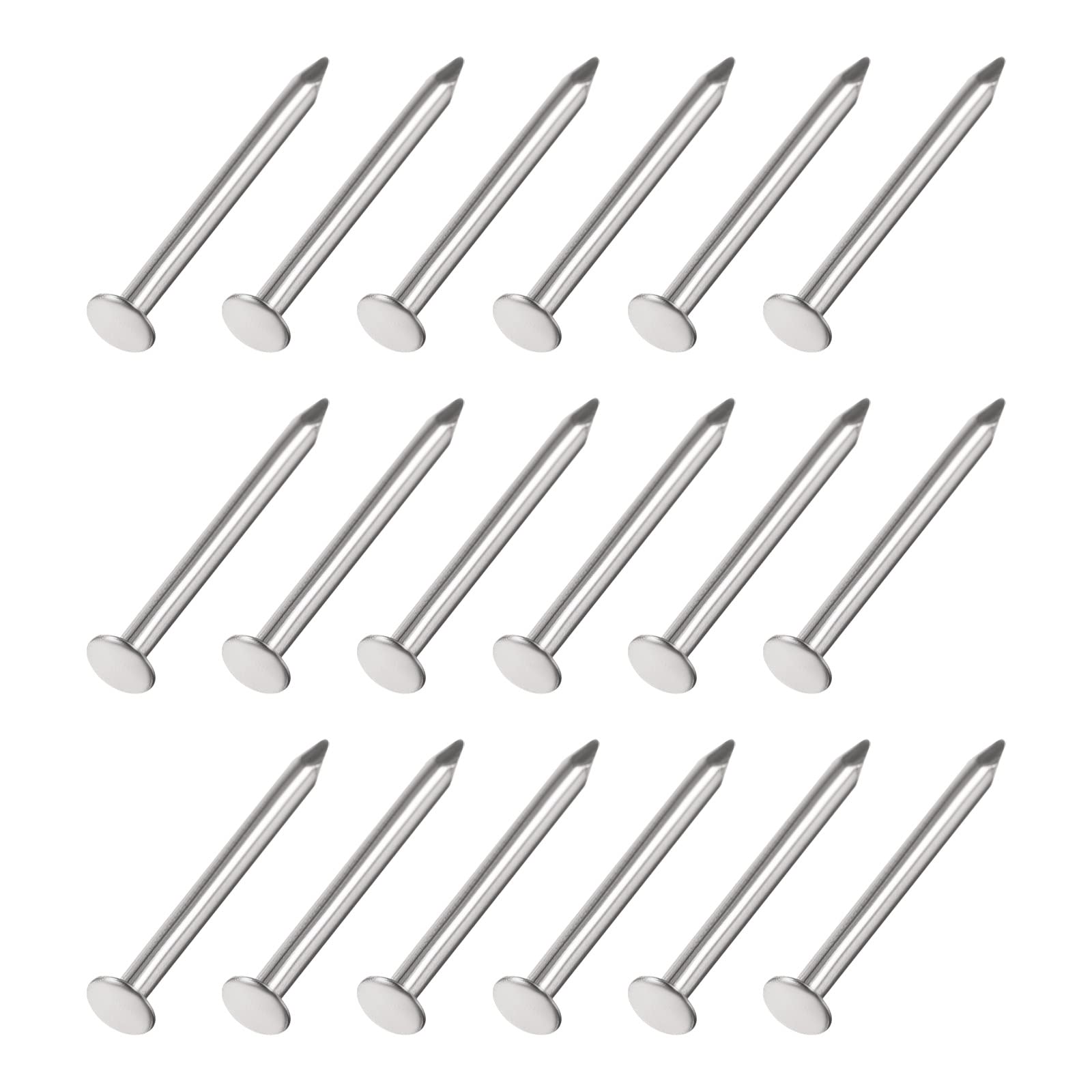 METALLIXITY Small Nails (1.4x16mm) 500pcs, Carbon Steel Tiny Hardware Nails - for Household Woodworking, Silver Tone