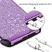 BENTOBEN Galaxy S8 Plus Case Glitter, Bling Luxury Sparkly Hybrid Hard PC Laminated with Shiny Faux Leather Chrome Shockproof Bumper Protective Phone Case for Samsung Galaxy S8 Plus(6.2 inch), Purple