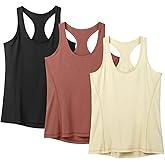 icyzone Women's Racerback Workout Athletic Running Tank Tops (Pack of 3)