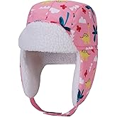 KEEPFLY Kids Animal Plush Hat Super Soft Warm Hat with Ear Flaps Unisex Fleece Toddler Winter Hat for Boys Girls