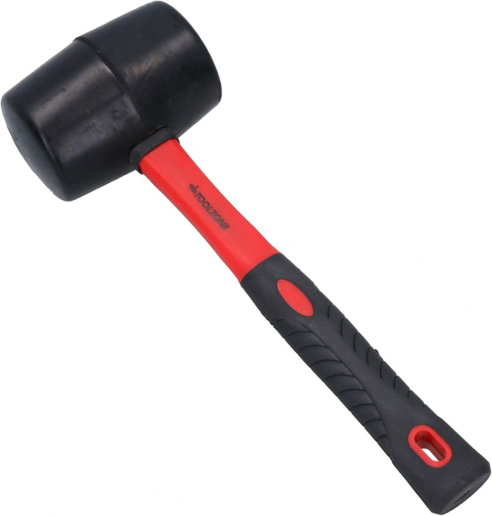 Toolzone 32oz Rubber Mallet Fibre Handle Red Black