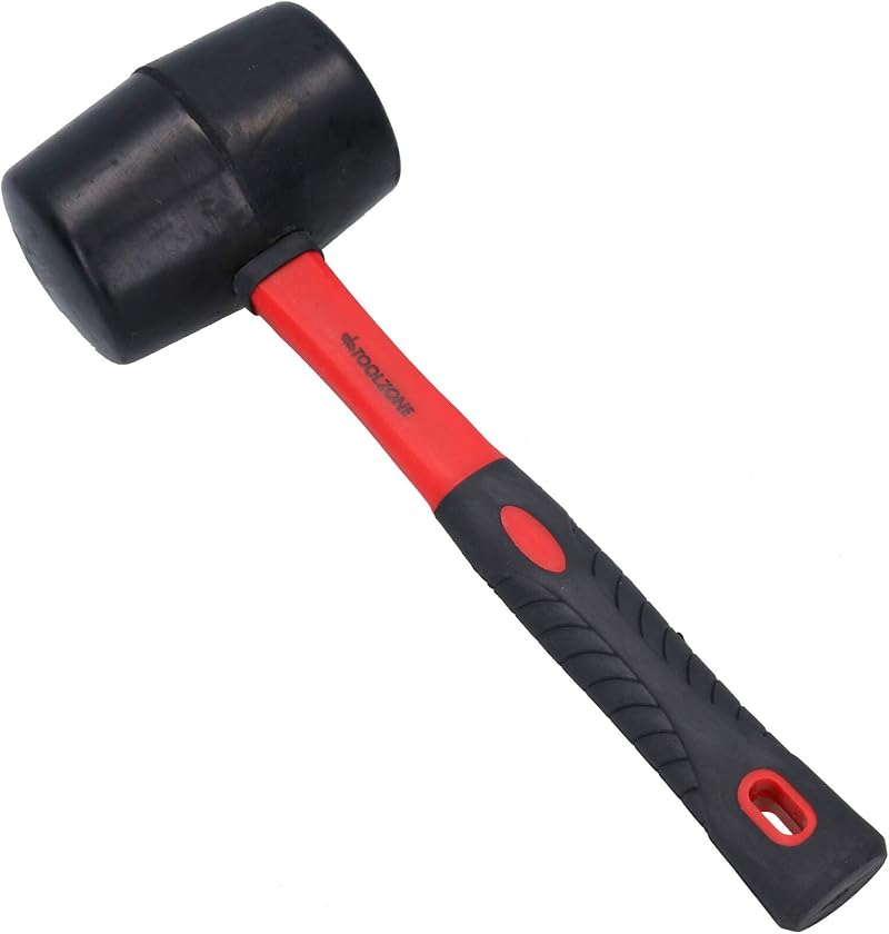 Toolzone 32oz Rubber Mallet Fibre Handle Red Black