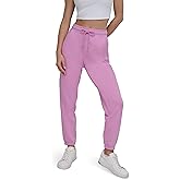DKNY Womens Varsity Embroidered Logo Jogger Fleece Sweatpant