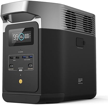 RV Parts & Accessories - EF ECOFLOW Portable Power Station DELTA 2, 1024Wh LiFePO4 (LFP) Battery, 1800W AC/100W USB-C Output, Solar Generator(Solar Panel Optional) for Home Backup Power, Camping & RVs