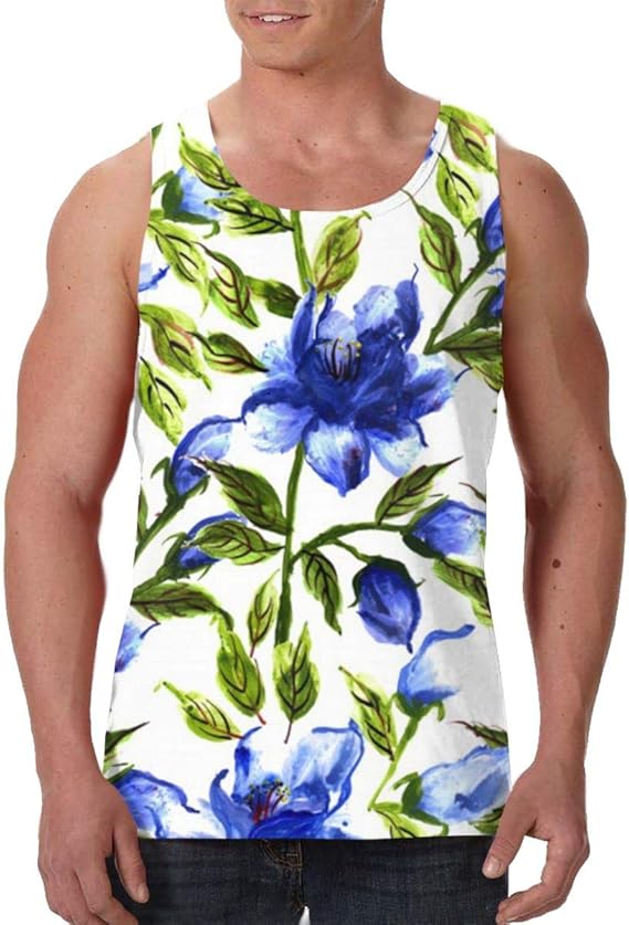 Amazon Co Jp 水彩ブルー花柄 ベスト メンズ 夏 ノースリーブ アクティブベスト おしゃれ レジャー ゆるい スリム ベスト ホーム モーション 釣り ビーチ 服 ファッション小物