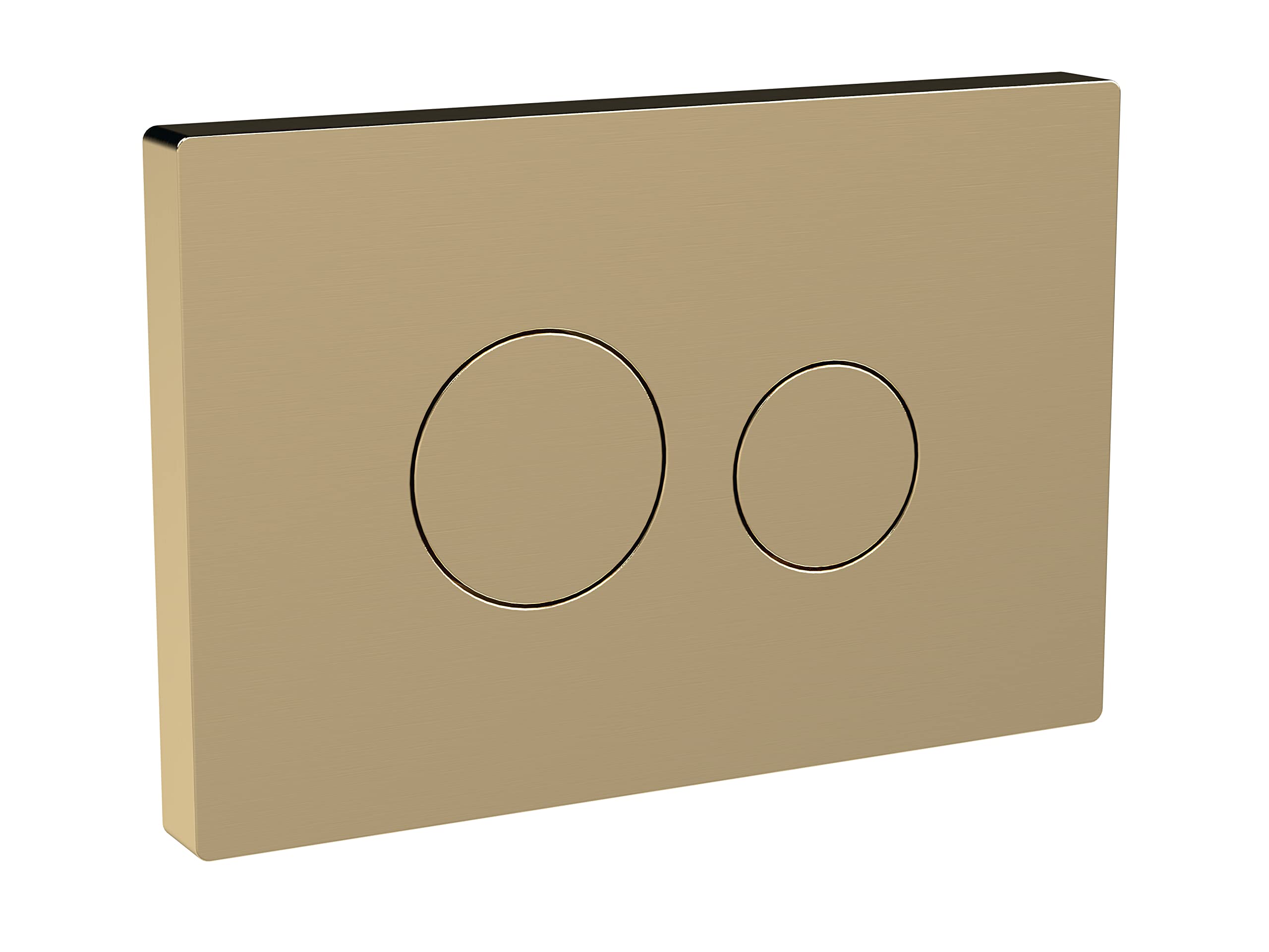 nuie MDPP03R Ceramics Accessories Round Push Button Plate for Pneumatic Dual Flush, 70mm x 99mm, Brushed Brass