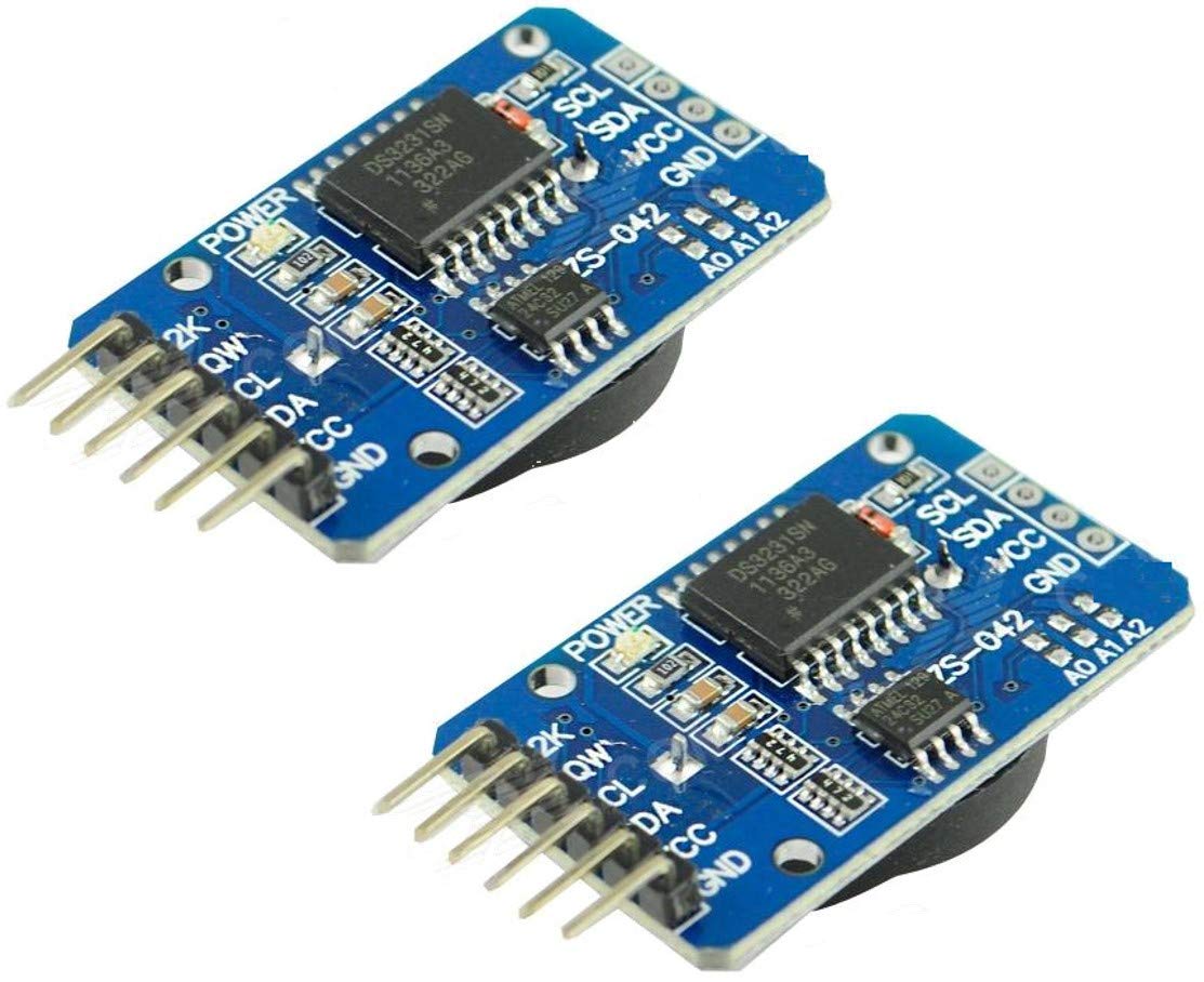 TECNOIOT 2xpcs DS3231 AT24C32 IIC Module Precision Clock for Arduino | 2xpcs I2C Module Tiny DS3231 AT24C32 Precision Real Time Clock Module for Arduino