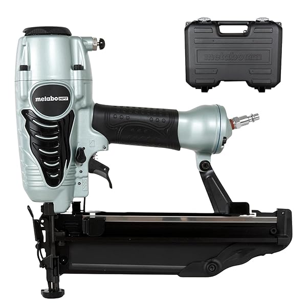 METABO HPT FINISH NAILER WITH AIR DUSTER, PRO-PREFERRED PNEUMATIC POWER NAILERS, IDEAL FOR MOLDING, CHAIR RAIL, AND CABINETRY, LIGHTWEIGHT 3.7 LBS, 16 GAUGE, 1″ TO 2-1/2″ FINISH NAILS, NT65M2S