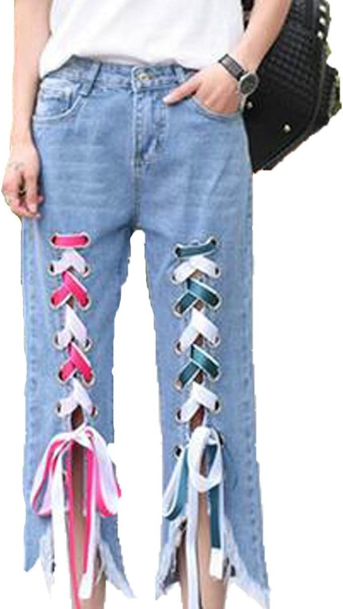 split color jeans
