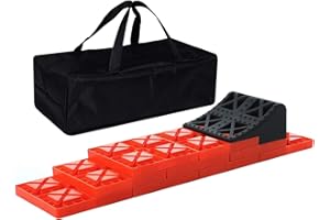 Homeon Wheels 10 Packs Rv Camper Leveling Blocks, Chocks Anti-Slip Pads Design Include One Wheel Chock and Carrying Bag for Camper Travel Trailer