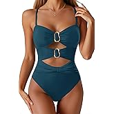 One Piece Swimsuit for Women with Metal Ring Swim Suit Sexy Bathing Suit Cutout Monokini 2026