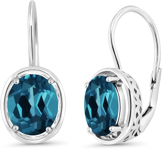 Amazon Gem Stone King 3 6カラット 天然 ロンドンブルートパーズ ピアス レディース シルバー925 ピアス 通販