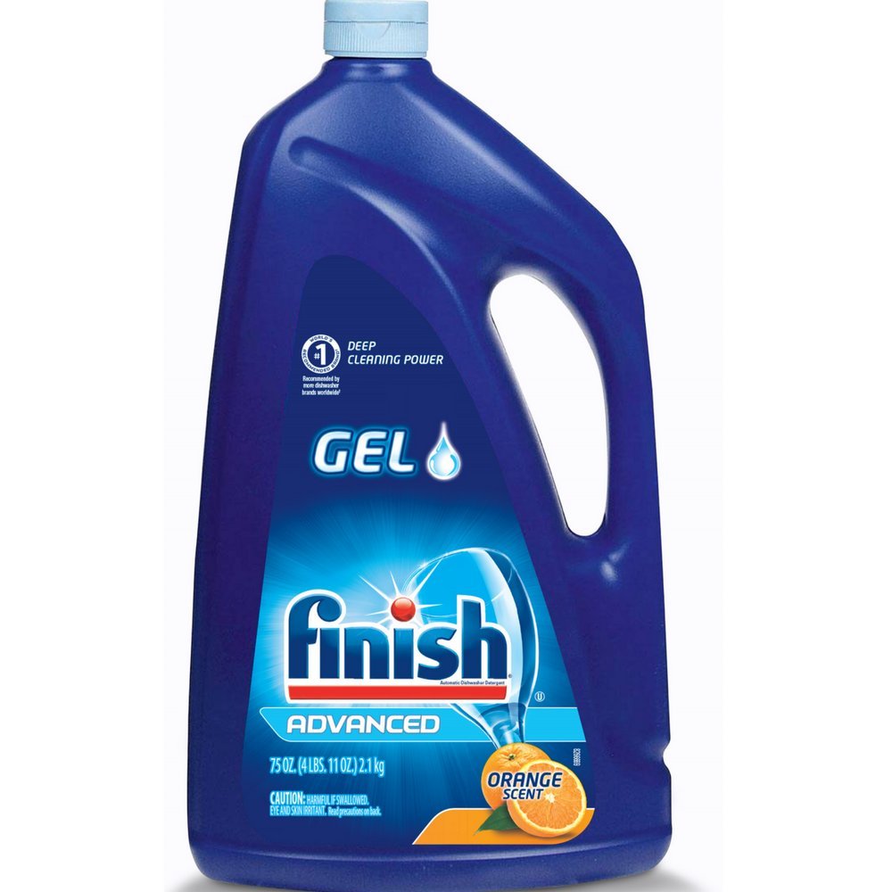 Photo 1 of Finish Gel Liquid Dishwasher Detergent, Advanced Deep Cleaning Power Dish Soap, Fights Tough Stains, Dishwasher Soap, Septic Safe Dish Detergent, Orange Scent, 75oz
