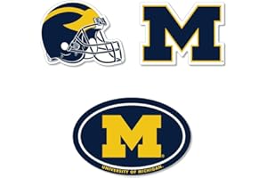 SDS Design Associates, Inc. Michigan Wolverines Large Auto Magnets, 3 Pack Durable Magnets. Size: Two 6"" and One 3"" Magnet. (Michigan), Blue