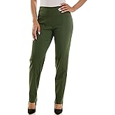 Zac & Rachel Women's Millennium Fabric - Slim Leg Pull-On Pant, Kombu Green, 14