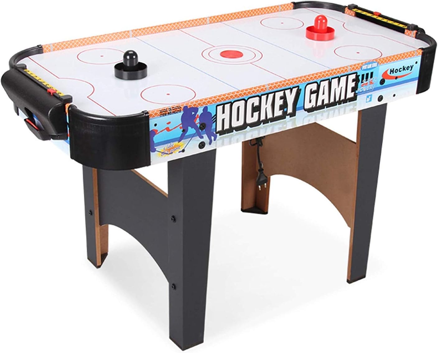 Kemfye Tabletop Plug-in Mini Air-Powered Hockey Set with Pucks & Pushers (122.5 X 61.5 X 75.5 cm)