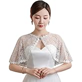 Short Lace Shawl Cloak For Women Girls Dress Elegant Wedding Clothing Fashion Shawl, White
