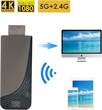 Adaptador de Pantalla inalámbrico Dongle Receiver, 5G/2.4G HDMI ...