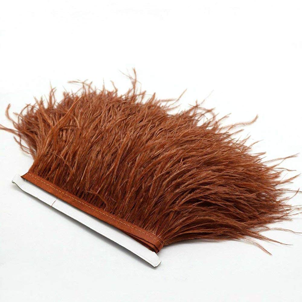 34 Colours Quality Ostrich Feather Trimming Fringe for Millinery Craft Dress Making (Chestnut)