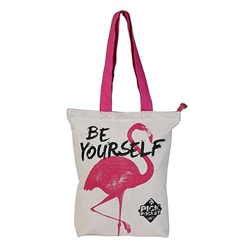pick pocket Canvas Pink Crane Womens Tote Bag