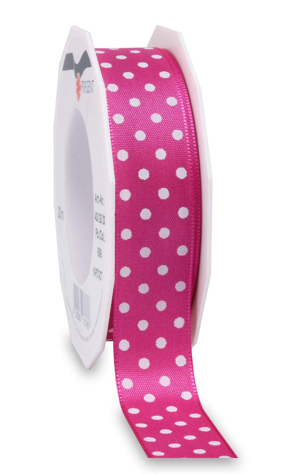 Präsent - Kapstadt Printed Ribbon Magenta 25 mm Width, 20 m Length