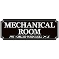 Mechanical Room Door Sign, Self-Adhesive Durable Fade Resistance Black and White Authorized Personnel Only Sign Sticker for Commercial, Residential, Community Construction Sites（10.5" x 3.8"）