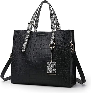 snakeskin tote shoulder bag