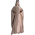 khalat Abaya Muslim Dress Women Satin Prayer Dress Batwing Long Sleeve Middle East Arabian Robe with Hijab