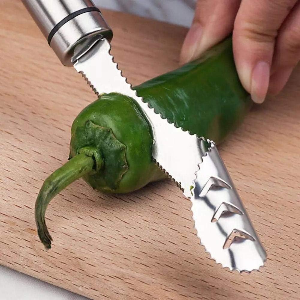 Chili Corer 304 Stainless Steel Pepper Pitters Remover Kitchen Fruit
