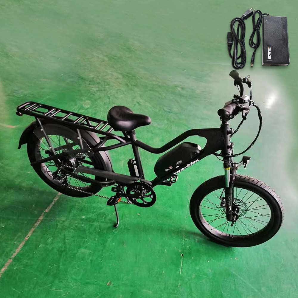 Syvrac 48-54.6V 2A Electric Bike Charger for 48V Lithium Battery Input Voltage AC120V(DC2.1MM Jack Connector)