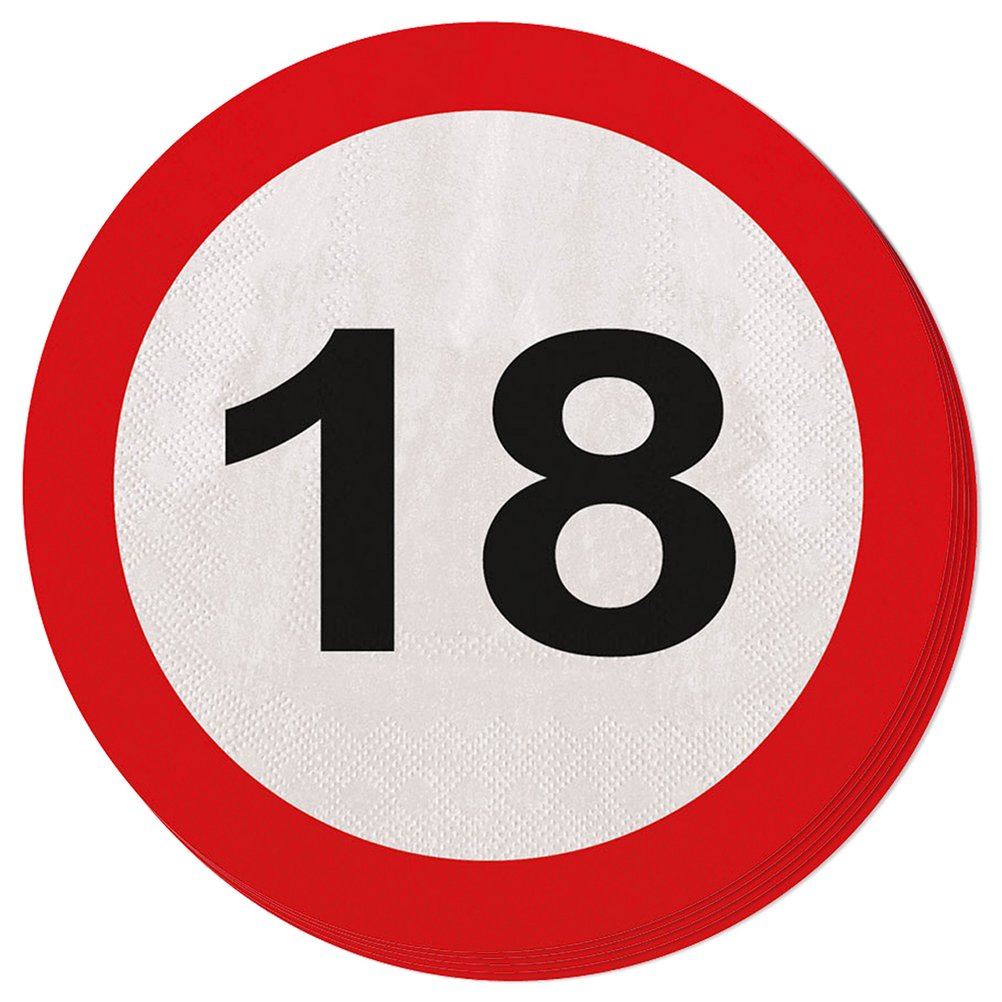 Folat - 18th Birthday Traffic Sign Napkins - 20 pieces