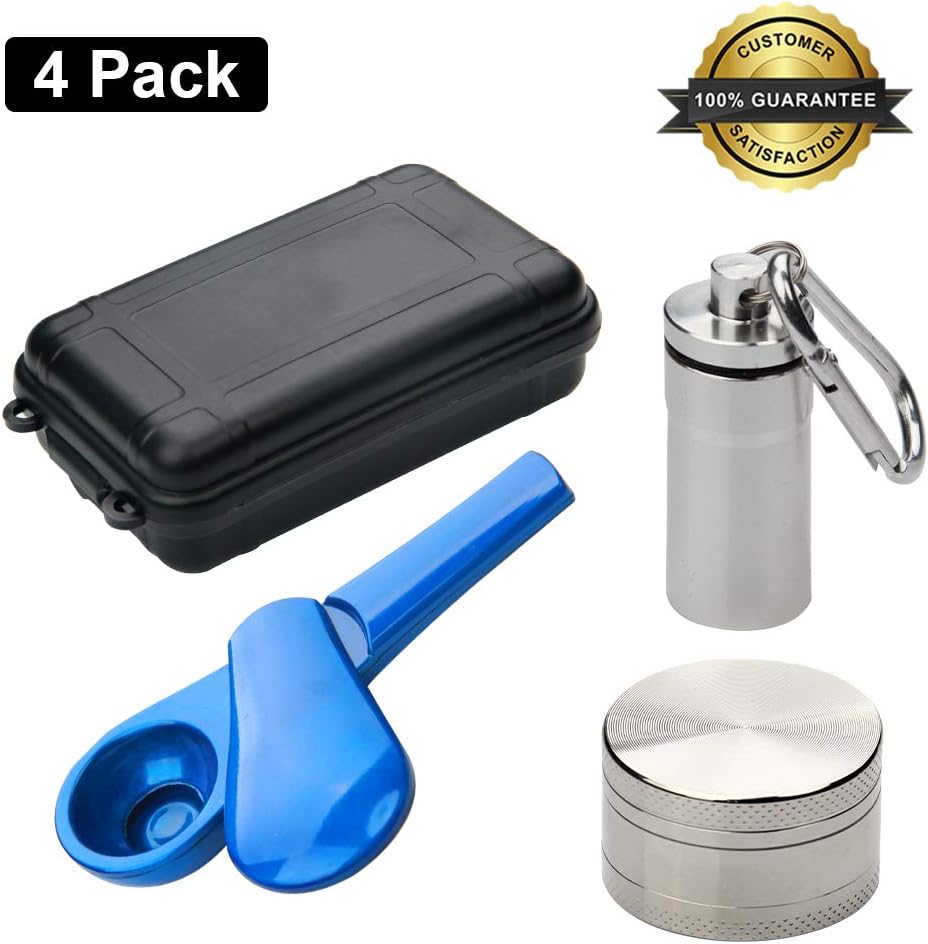 Jamaican Whale Herb Tool,Small Zinc Alloy Pipe, Include Herb Grinder,Portable Package(Blue)