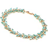 Galaxy Gold GG 14k Solid Rose Gold Butterfly Bracelet with Blue Topaz