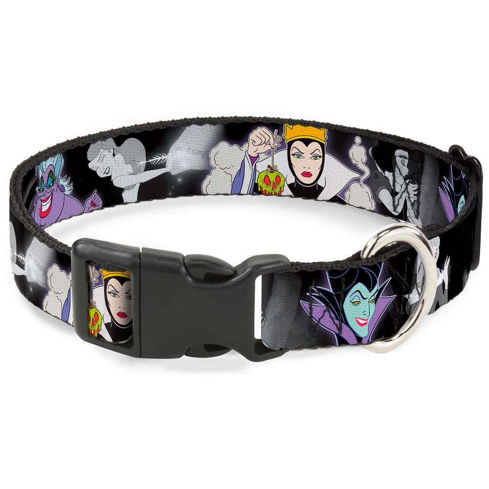 Buckle-Down Plastic Clip Collar - Villains Hexing Princess' Scenes Color/Black/White - 1" Wide - Fits 11-17" Neck - Medium