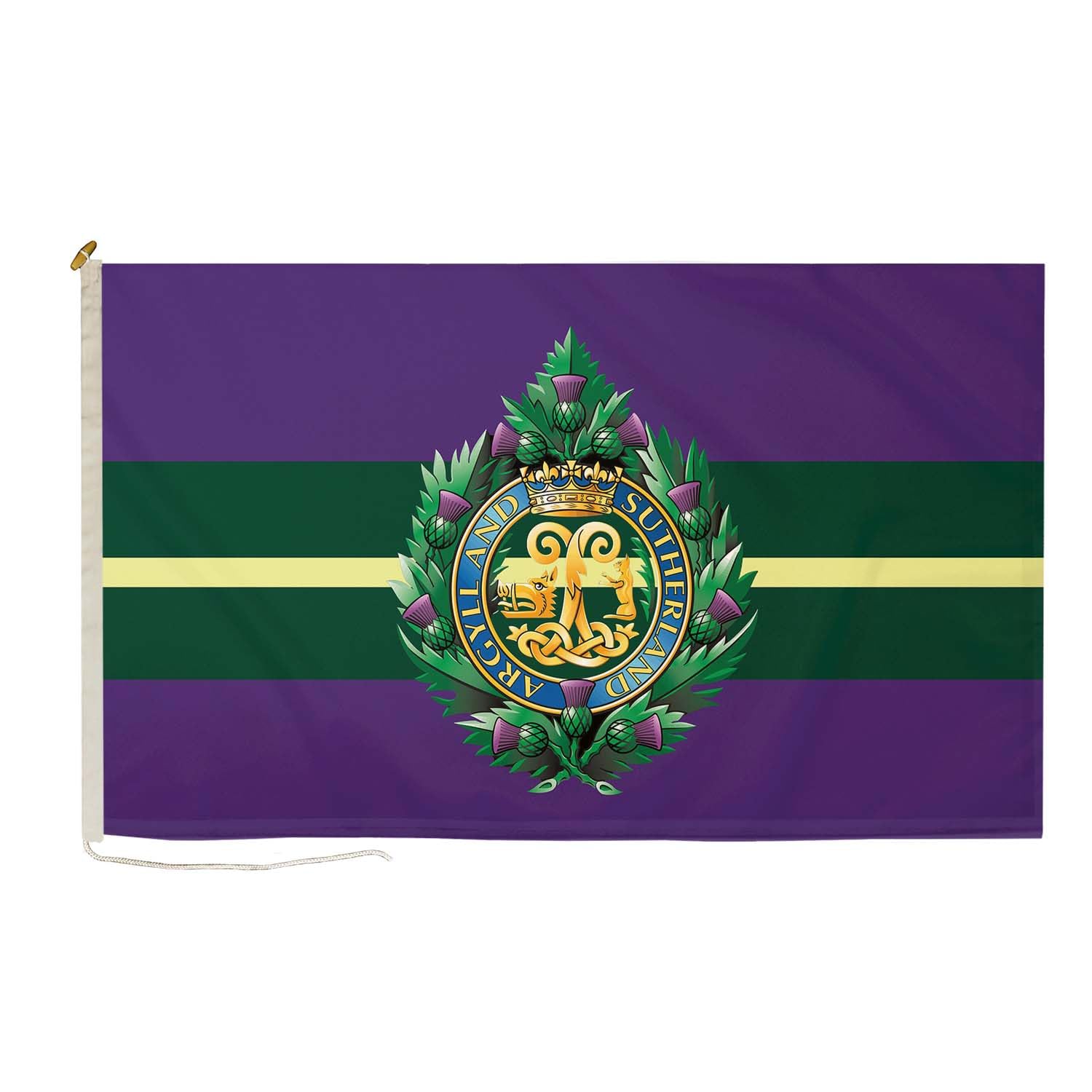 DuraFlag Argyll and Sutherland Highlanders Small Courtesy Flag 3ft x 2ft (90cm x 60cm) Premium Quality Regimental Flag with Rope & Toggle, Heavy-Duty Polyester