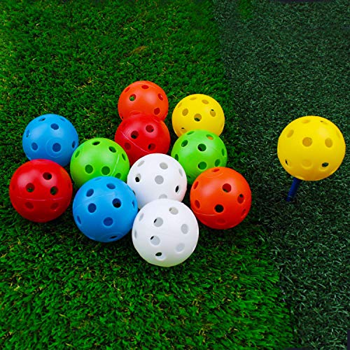 Crestgolf Plastic 50pcs Colored Golf Training Balls Airflow Hollow
