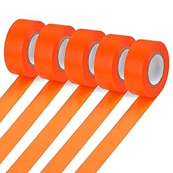 MOWPOG 5 Pack Orange Flagging Marking Tape, 1" x