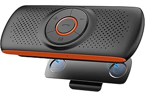 TAURI Car Speakerphone with Visor Clip, Wireless Car Kit for Handsfree Talking Clear