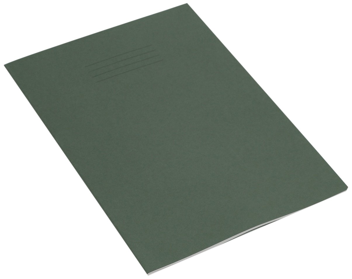 Rhino Stationery Exercise Book | A4 | 48 Page | 8mm Lined With Blank Alternate | Dark Green | Learning Resources | School Books | Pack of 10