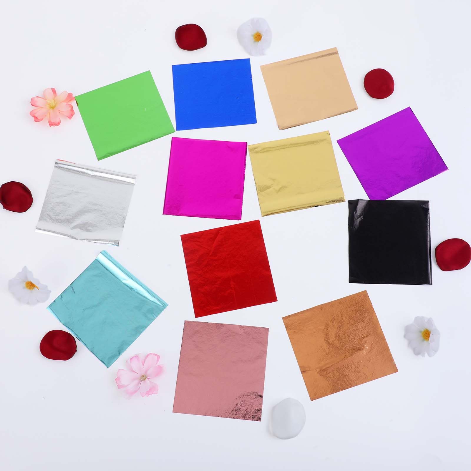 240 Sheets Gold Leaf Sheets 12 Colors Gold Foil Leaf Multi-Color Imitation Gold Leaf Paper for Art Decoration, Painting, Nails, Handicrafts, DIY Crafts(3.15 x 3.35 Inches)