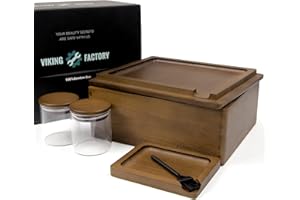 Viking Factory Wooden Storage Box with Decorative Wood Tray for Home Decorative Box, Great Storage Organizer to Keep Your Accessories and Essentials(Walnut)