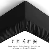 Aspire Homeware Single Fitted Sheet 25 cm Deep Black Hotel Quality view 6
