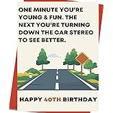 OJsensai Happy 40th Birthday Card & Gifts for Women Men, 40 Year Old Bday Gifts Ideas for Husband Wife，Happy 40th Birthday Decorations