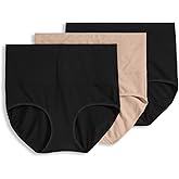 Jockey Women's Shapewear Skimmies Cotton Stretch 360° Tummy Smoothing Brief - 3 Pack