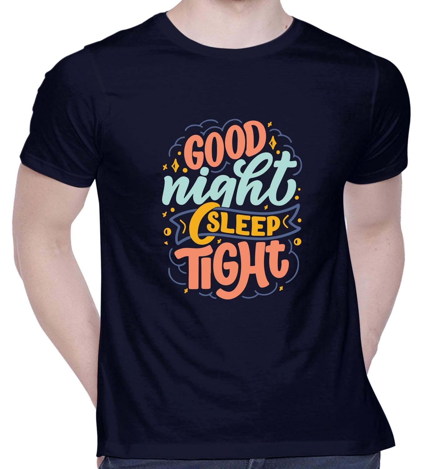 Buy CreativiT Graphic Printed TShirt for Unisex Good Night Tshirt