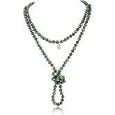 Firstmeet Fashion Beads Rope Knot Long Beaded Necklace Versatile 60" Strand Costume Jewelry for Women