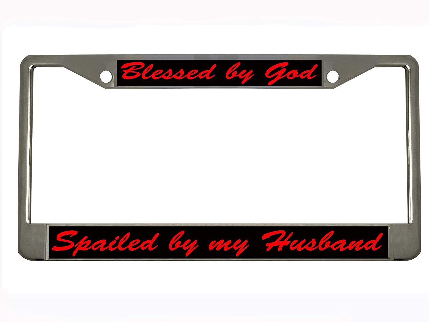 BLESSED License Plate Red/Black NEW!! Car & Truck Decals, Emblems